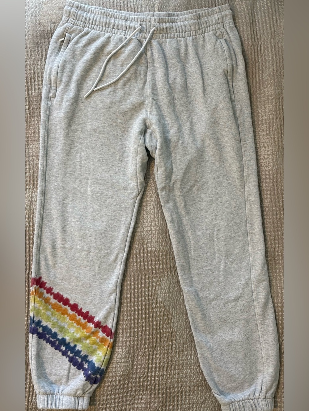Fabletics Pride Jogger Sweatpants Mens Small Gray Heather Rainbow Stripe